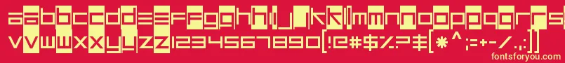 フォントUnsteadyoversteerRegular – 黄色の文字、赤い背景