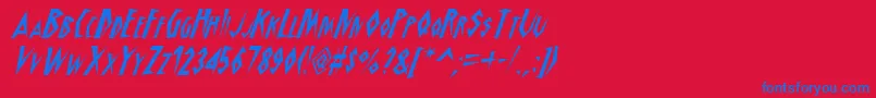 SchrillAoeOblique Font – Blue Fonts on Red Background