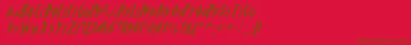 SchrillAoeOblique Font – Brown Fonts on Red Background
