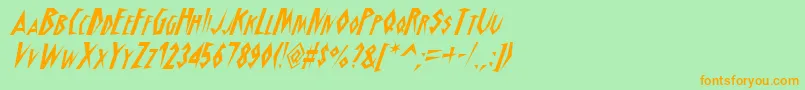 SchrillAoeOblique Font – Orange Fonts on Green Background