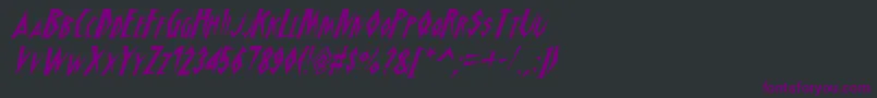 SchrillAoeOblique Font – Purple Fonts on Black Background