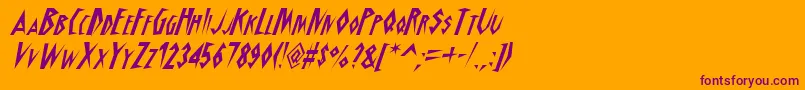 SchrillAoeOblique Font – Purple Fonts on Orange Background