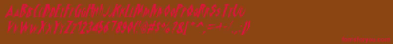 SchrillAoeOblique Font – Red Fonts on Brown Background