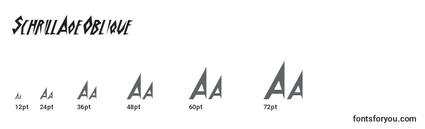 SchrillAoeOblique Font Sizes