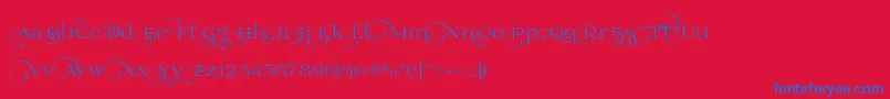 フォントPrida02calt – 赤い背景に青い文字
