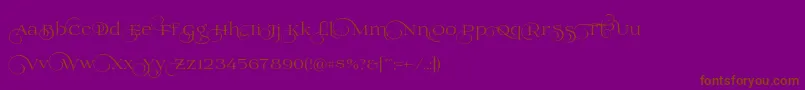 Czcionka Prida02calt – brązowe czcionki na fioletowym tle