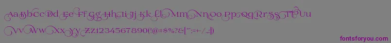 Prida02calt Font – Purple Fonts on Gray Background