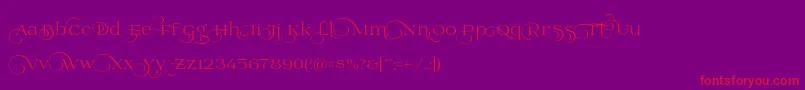 Fonte Prida02calt – fontes vermelhas em um fundo violeta