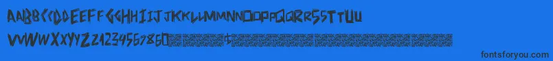 Doctorscratch-Schriftart – Schwarze Schriften auf blauem Hintergrund