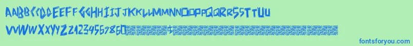 Doctorscratch-fontti – siniset fontit vihreällä taustalla
