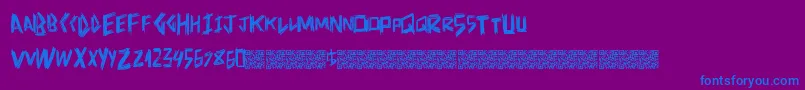 Doctorscratch-fontti – siniset fontit violetilla taustalla