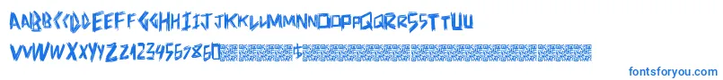 フォントDoctorscratch – 白い背景に青い文字