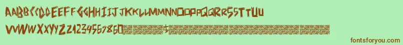フォントDoctorscratch – 緑の背景に茶色のフォント
