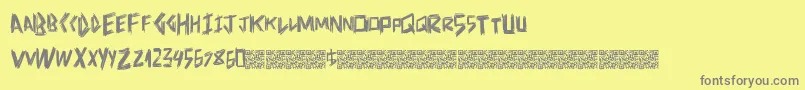 Doctorscratch-fontti – harmaat kirjasimet keltaisella taustalla