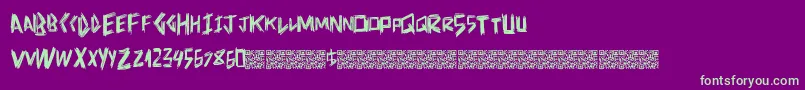 Doctorscratch-fontti – vihreät fontit violetilla taustalla