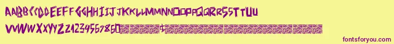 Doctorscratch-Schriftart – Violette Schriften auf gelbem Hintergrund