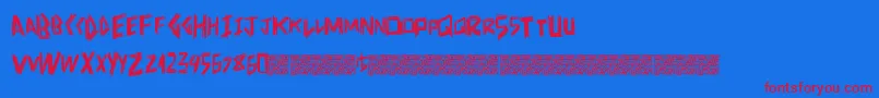 Шрифт Doctorscratch – красные шрифты на синем фоне