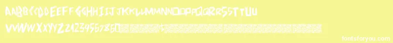 フォントDoctorscratch – 黄色い背景に白い文字