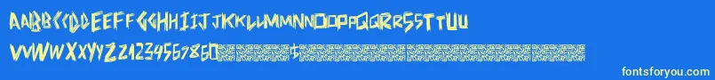 Doctorscratch-fontti – keltaiset fontit sinisellä taustalla