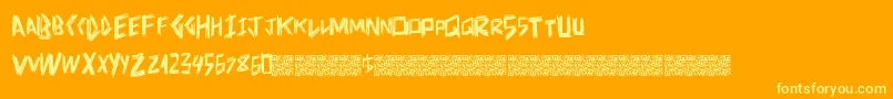 フォントDoctorscratch – オレンジの背景に黄色の文字