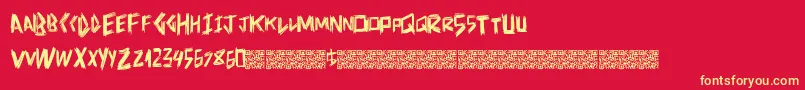 Doctorscratch Font – Yellow Fonts on Red Background
