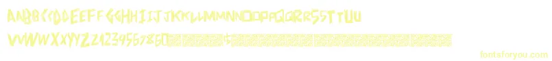 Doctorscratch-Schriftart – Gelbe Schriften auf weißem Hintergrund