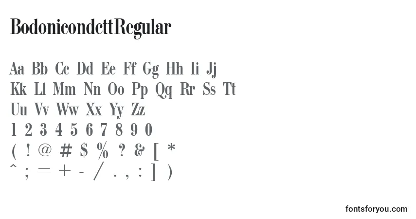 Czcionka BodonicondcttRegular – alfabet, cyfry, specjalne znaki
