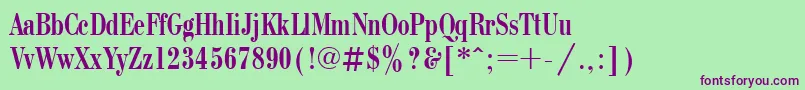 BodonicondcttRegular Font – Purple Fonts on Green Background