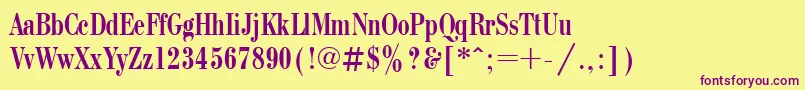 BodonicondcttRegular Font – Purple Fonts on Yellow Background