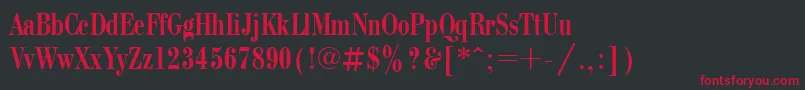 BodonicondcttRegular Font – Red Fonts on Black Background