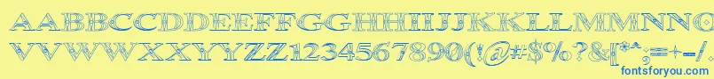 More about OccoluchiOutline Font OccoluchiOutline Font – Blue Fonts on Yellow Background