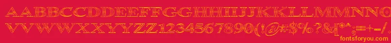 OccoluchiOutline Font – Orange Fonts on Red Background