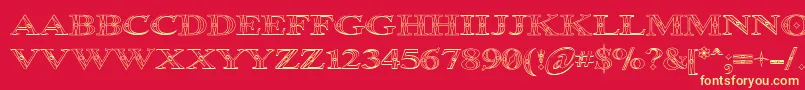 OccoluchiOutline Font – Yellow Fonts on Red Background