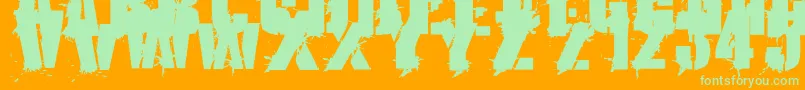 Шрифт KriptonA1 – зелёные шрифты на оранжевом фоне
