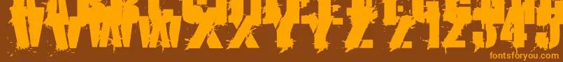 KriptonA1-fontti – oranssit fontit ruskealla taustalla