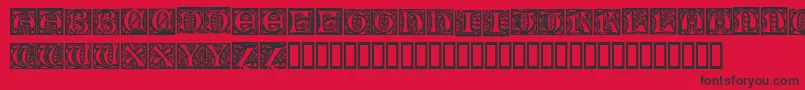 NouveauDropCaps Font – Black Fonts on Red Background