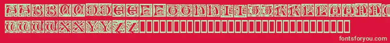 NouveauDropCaps Font – Green Fonts on Red Background