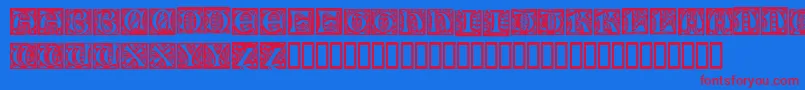 NouveauDropCaps Font – Red Fonts on Blue Background