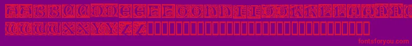 NouveauDropCaps Font – Red Fonts on Purple Background