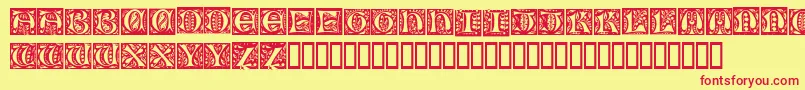 NouveauDropCaps Font – Red Fonts on Yellow Background