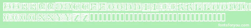 NouveauDropCaps Font – White Fonts on Green Background