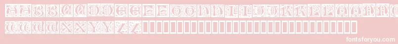 NouveauDropCaps Font – White Fonts on Pink Background