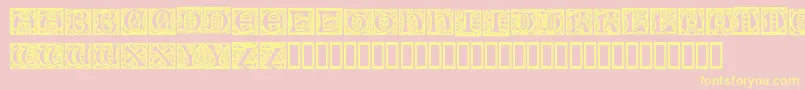 NouveauDropCaps Font – Yellow Fonts on Pink Background