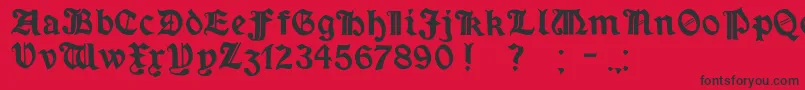 Minim Font – Black Fonts on Red Background