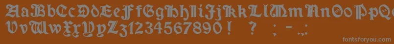 フォントMinim – 茶色の背景に灰色の文字