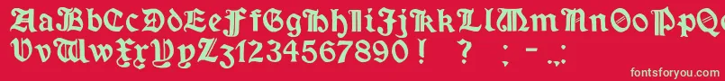 フォントMinim – 赤い背景に緑の文字