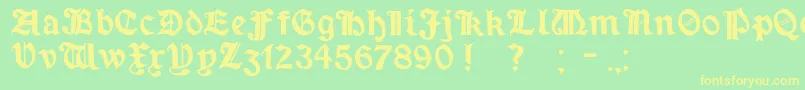 Minim-fontti – keltaiset fontit vihreällä taustalla
