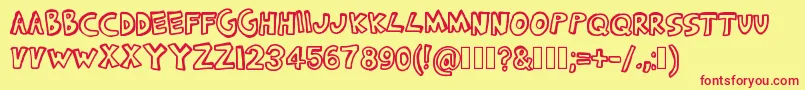 Freewind Font – Red Fonts on Yellow Background