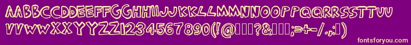 Freewind Font – Yellow Fonts on Purple Background