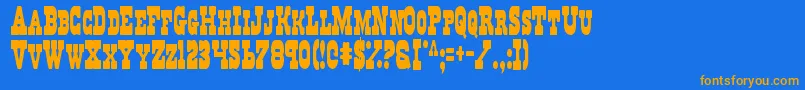 Regv2c Font – Orange Fonts on Blue Background